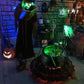 Cauldron Witches Large Tripod Cauldron With Green LED String Light Outdoor Halloween 2025 Spooky Party Decor