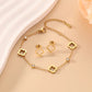 Clover Flower Stainless Steel Bracelet Kit Gold Gift