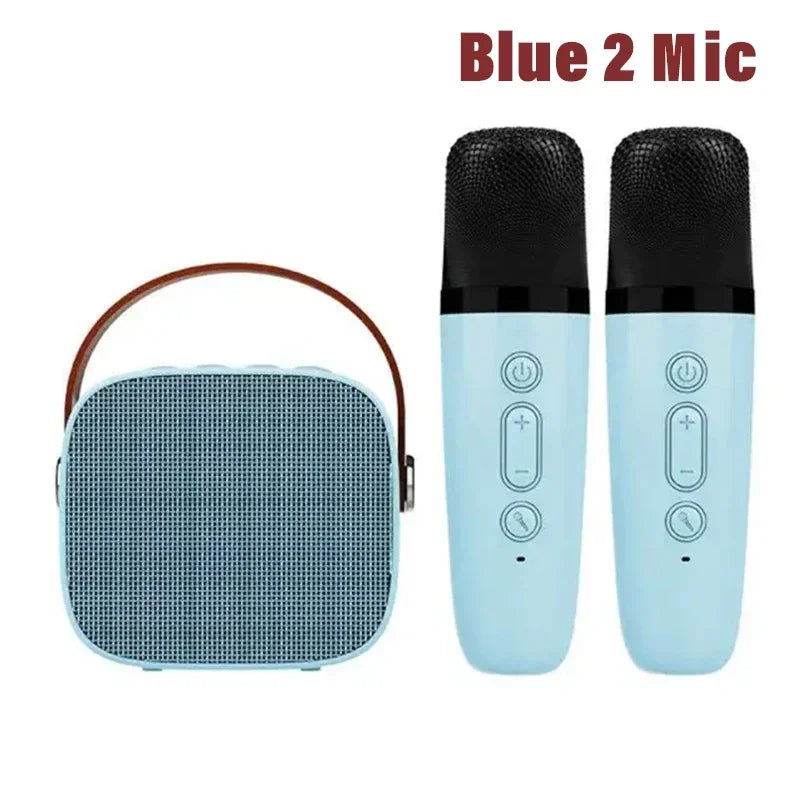 Karaoke2025 Edition Machine Travel-Friendly Cordless Dual Microphones Bluetooth Speaker DSP System for Kids Party Gift TikTok Viral