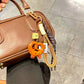 Rope Woven Bowknot Keychain With Cute Pastry Charms
