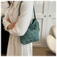 padded square shoulder bag, polyester, casual everyday – Cozy women's quilted tote