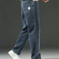 Men’s Stretchy Jeans - Wide Leg, Cotton, Business Casual