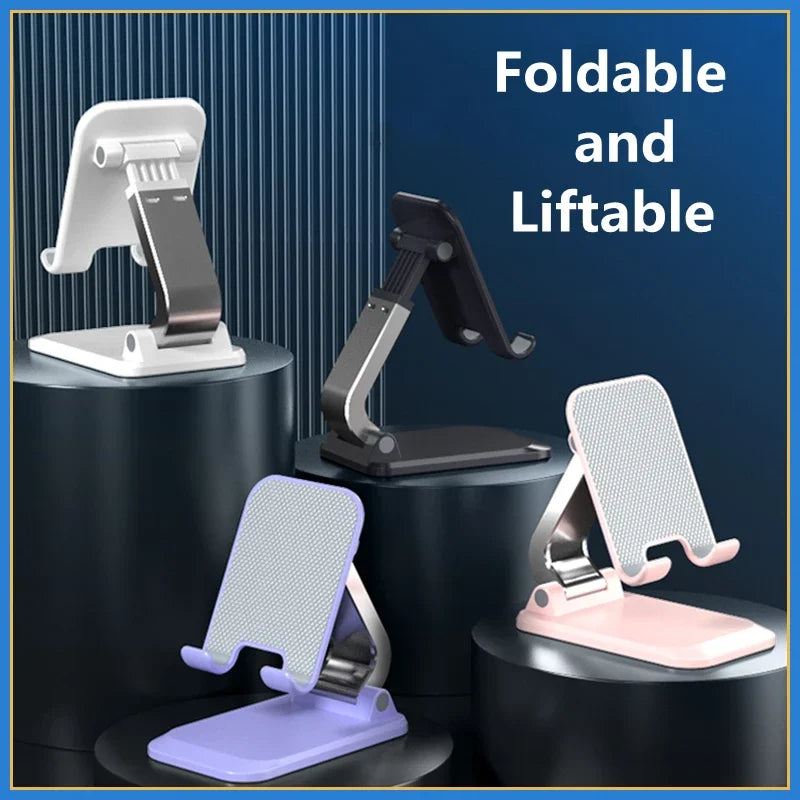 Foldable Aluminum Mobile Phone & Tablet Stand - Comfort-Grip Desk Holder for iPad, iPhone, Adnroid Accessories