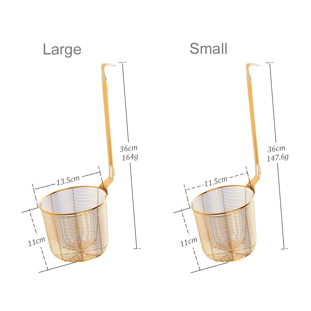 Multi-Use Kitchen Strainer for Noodles and Dumplings, Viral 2026 Trend – Stainless Steel Frying Basket Mesh Colander