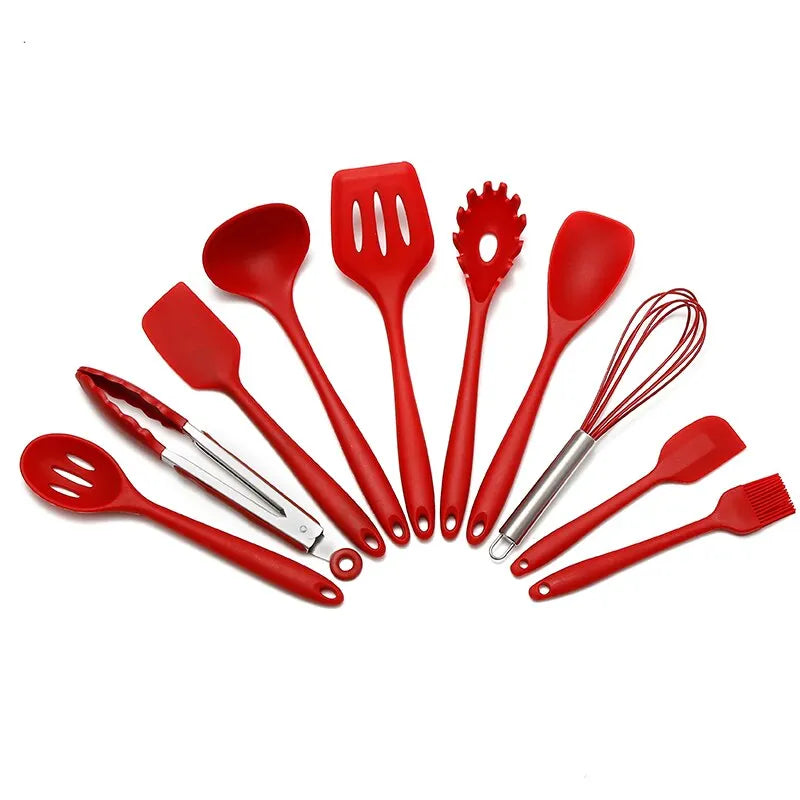 10 PCS Silicone Cookware Kit Kitchen Tools Nonstick Baking Utensils