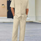 Variant image for Lightweight Linen Shirt and Pants Set, Vertical Striped Design, Relaxed Fit for Casual and Semi-Formal Wear-25