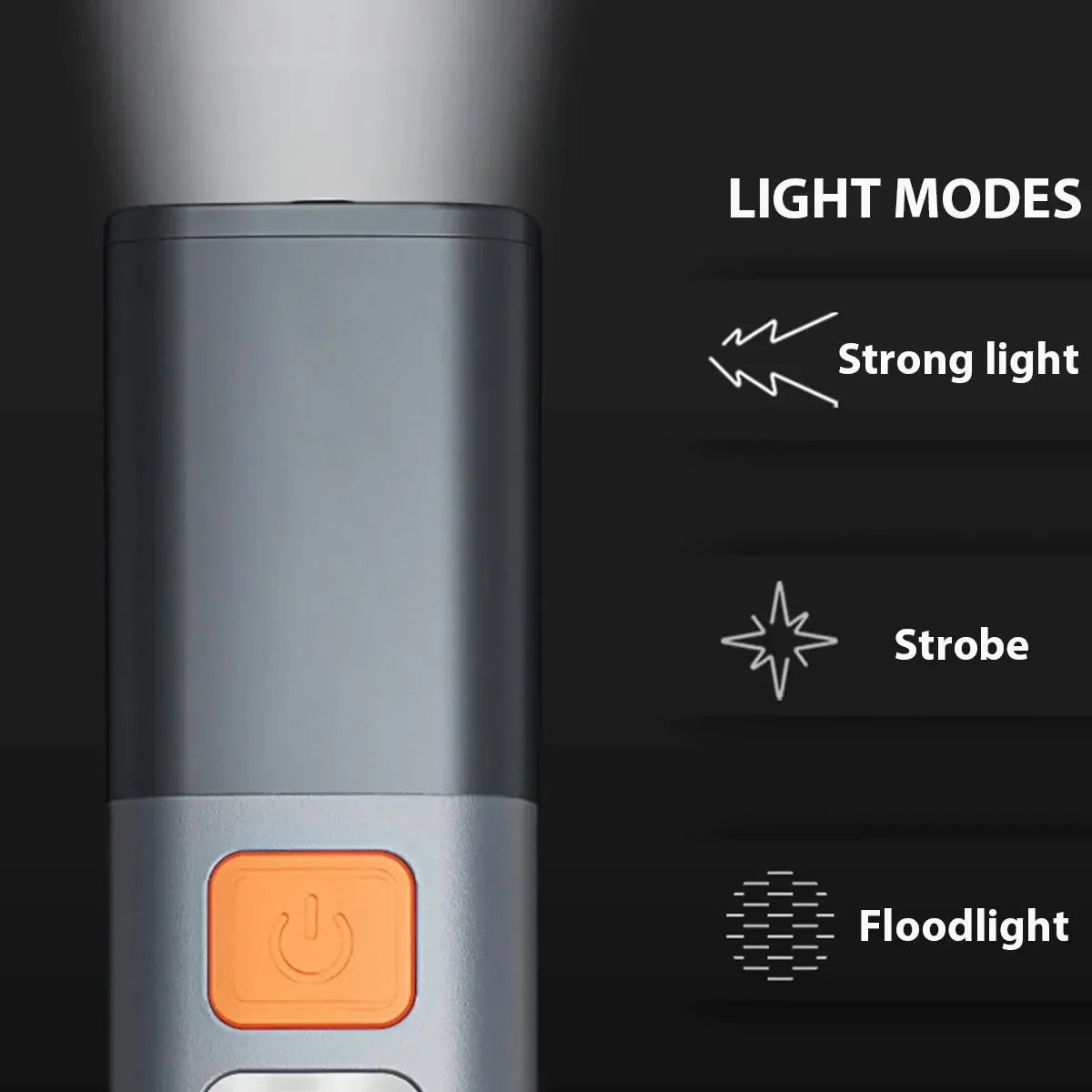 Strong Lighting ABS Flashlamp USB Charging Travel-Friendly Outdoor Flashlight - Telescopic COB Side Lamp for Camping and Hiking