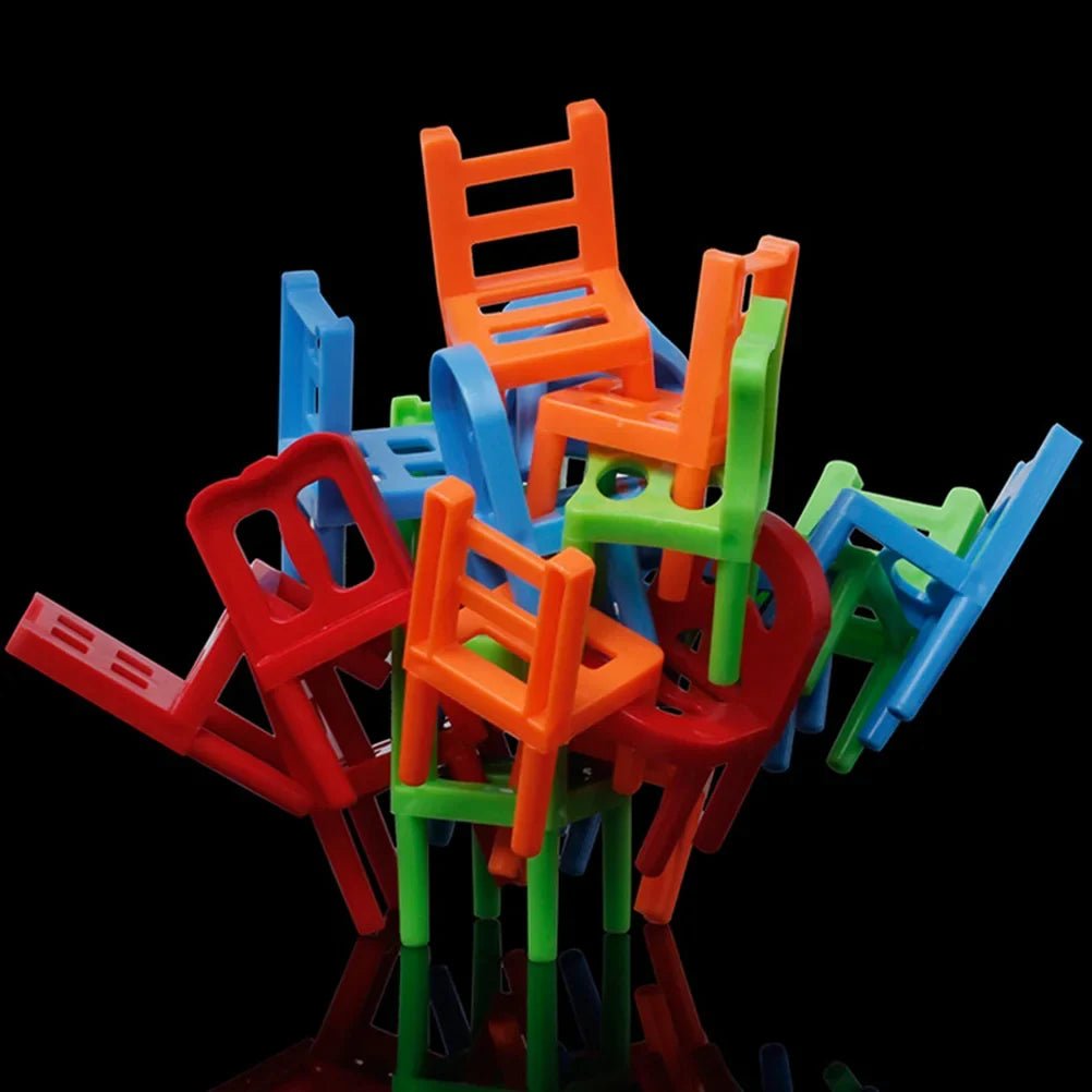 Educational Balance Chairs Game for Kids - Colorful 18-Piece Toy Kit, Eco-Friendly ABS Plastic, Fun Learning Activity