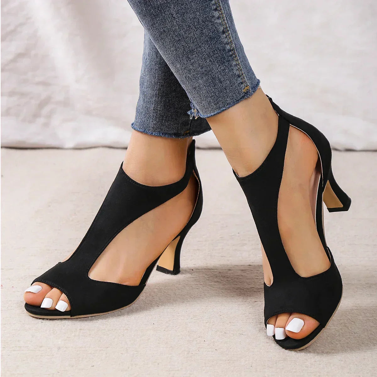Variant image for Orthopedic Heeled Shoes for Women, Comfortable Supportive Footwear, Stylish Design, EU Sizes 36-41, Black, Beige, Navy-1