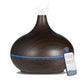 Air Humidifier Aromatherapy Essential Oil Diffuser 500ml Wood Grain Remote Control with 7 Color Lights for Household