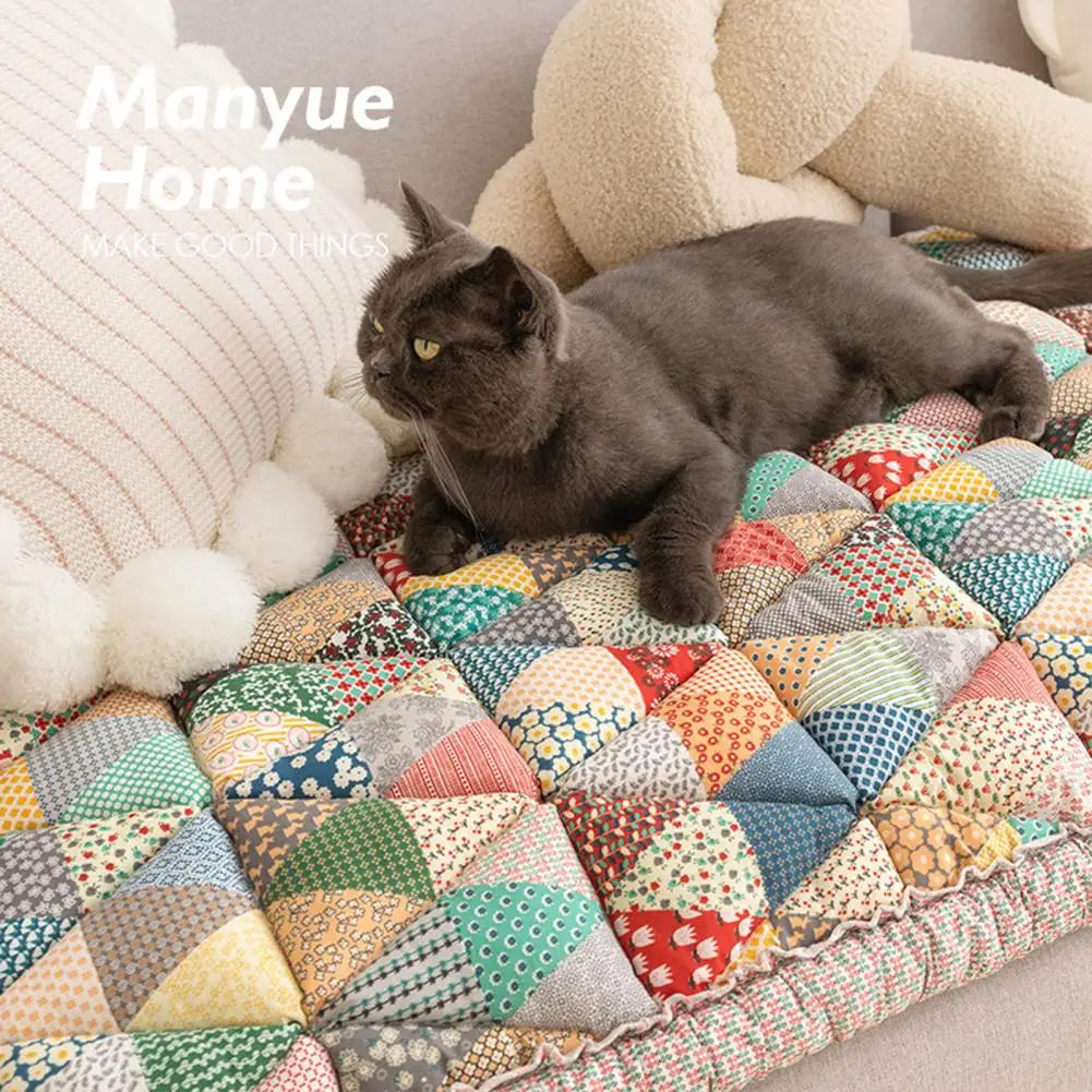 Cotton Sofa Cover Bohemian Plush Anti-Slip Thickened Floral Cushion Protection