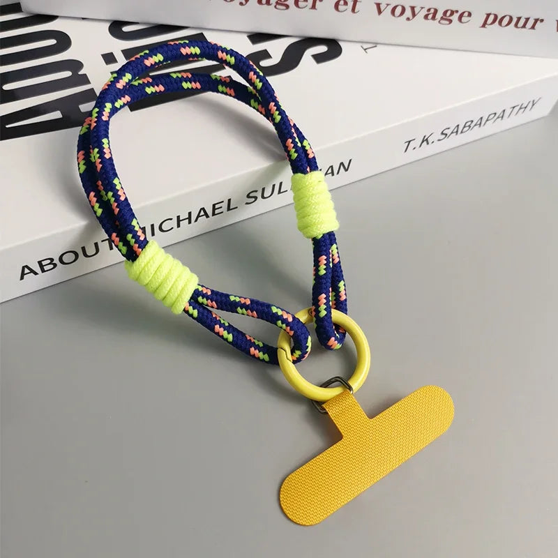 Universal Mobile Phone Lanyard with Anti-Loss Wrist Strap & Accessories - Trendy Two-Strand Design