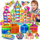 Creative Magnetic Building Blocks Kit - Large & Mini DIY Toys for Kids Aged 7-12, Fun Educational Construction Gift in Mixed Colors