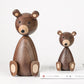 Wooden Bear Figurines Brown Scandinavian Decorative Sculptures Fall 2025 Cozy Shelf Mantel Accent Gift Idea