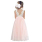 Light Girls’ Flower Girl Dress - Lace Bodice, Flowing Tulle Skirt, Polyester, For Wedding