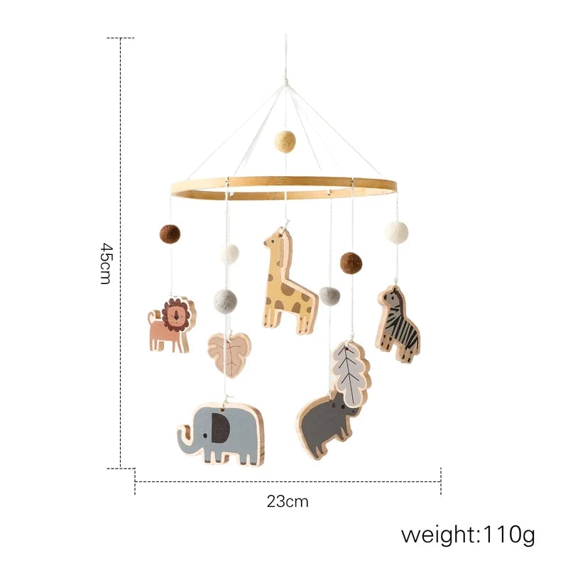 Crib Baby Mobile Wooden Nursery Newborn Sensory Toys