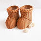 Vase Rattan Boot Shaped Imitation Woven Tabletop Christmas Decor Holiday 2025 Cute Centerpiece Gift