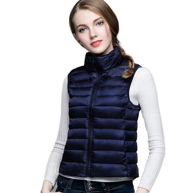 Light Women's Sleeveless Vest - Quilted Nylon, Warm