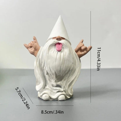 Gnome Garden Statue Resin Funny Tongue Out Outdoor Ornament For Patio Decor All-Season Yard Accent