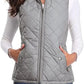 Light Women Quilted Vest - Stand Collar Cotton Winter