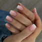 Press On Nails Short Square White Minimalist False Nail Tips Kit Spring 2026 Reusable