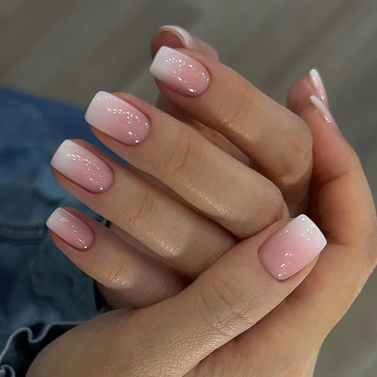 Press On Nails Short Square White Minimalist False Nail Tips Kit Spring 2026 Reusable