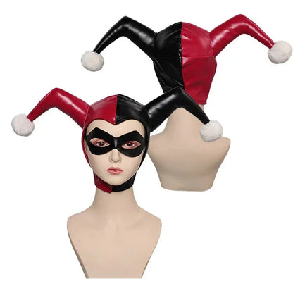 Cosplay2025 Edition Mask Jester Hat Faux Leather Halloween