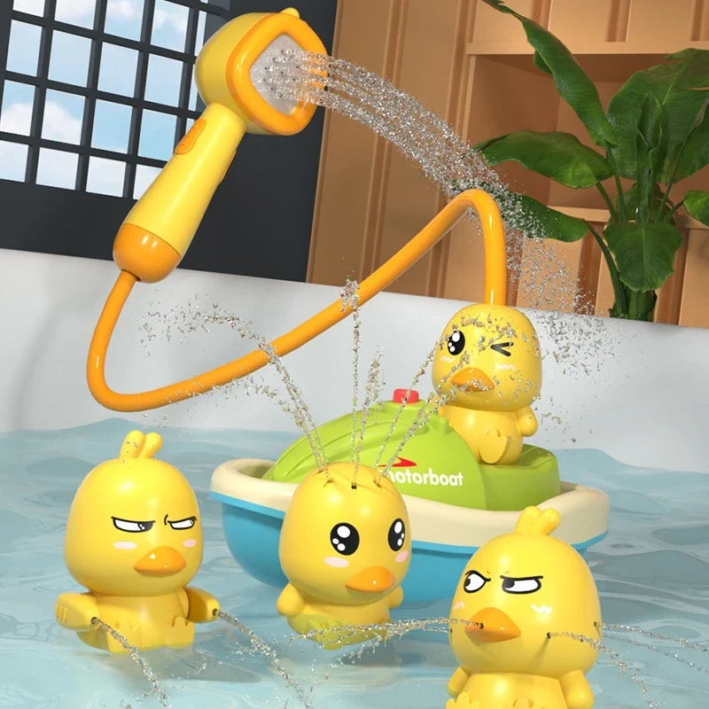Cute Duck Motor-Driven Water Spray Bath Toys for Kids Fun Interactive Bathing Gifts