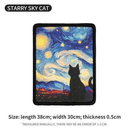 Cat Scratching Post Wall Mounted Mat Sturdy Plush Fabric With Stitched Edges Compact Space Living 2025 Protects Furniture