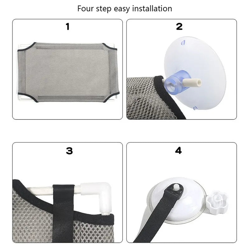 Hammock Cat Window Bed Double Decker Suction Cup Mount Sunny Seat Fall 2025 Wall Mounted Cozy Napping Spot