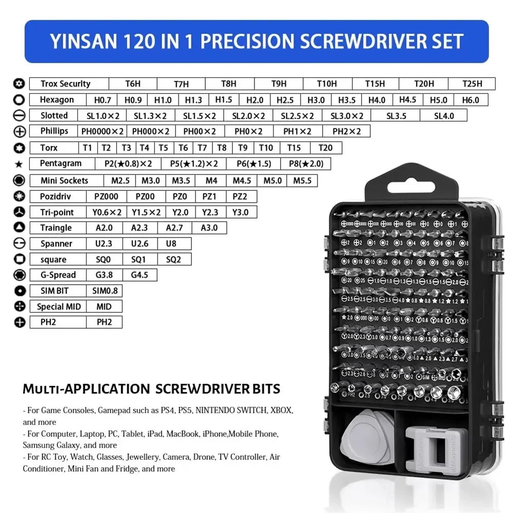 Magnetic Accurate Screwdriver Kit Insulated 115 in 1 Electronics Repair Kit Back To School 2025 Laptop Phone Repair