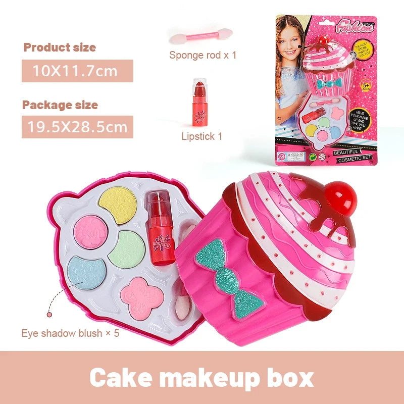 Princess Makeup Toy Kit for Kids - Pretend Play Cosmetics with Lipstick & Eyeshadow for Parties