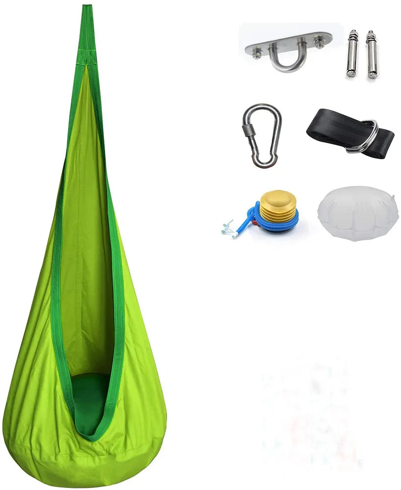 Kids Hanging Chair Parachute Cloth Swing Pod Travel-Friendly Indoor Courtyard Fall 2025 Cozy Inflatable Cushion