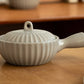 Single Ceramic Handle Bowl With Lid Japanese Style