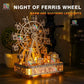 Wooden 3D Puzzle LED Rotating Ferris Wheel Model Kit Mechanical DIY Decor Holiday Gift 2025 Relaxing Build