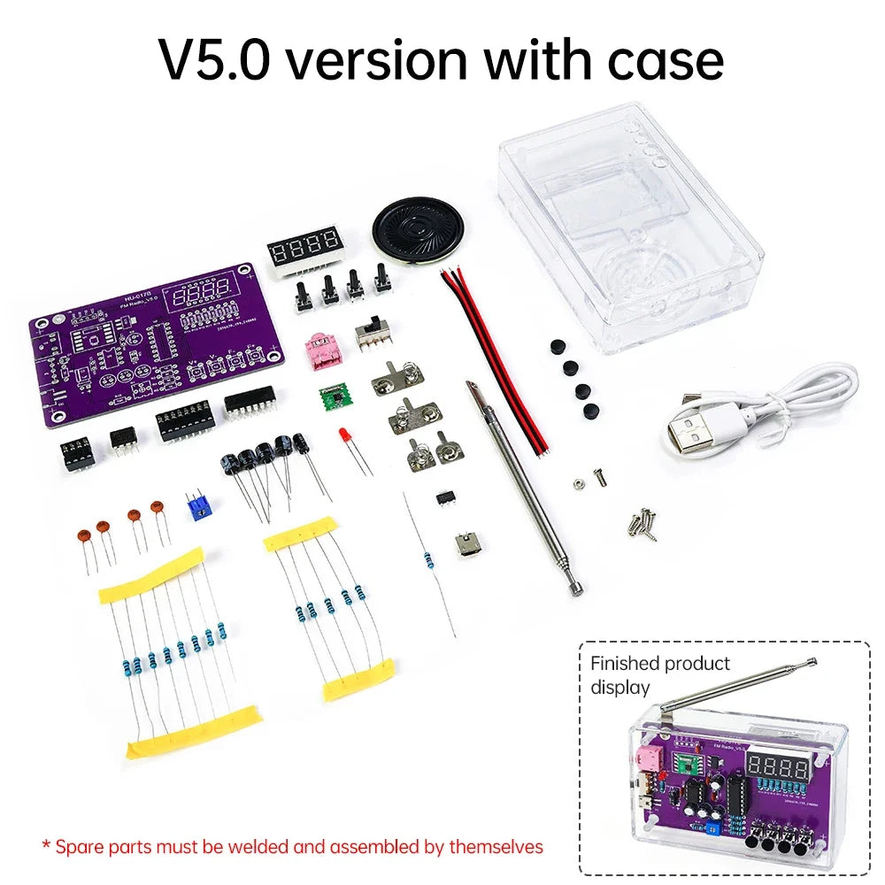 DIY FM Radio Kit 87-108MHz Flexible Frequency Soldering Practice Kit Back to School 2026 Gift