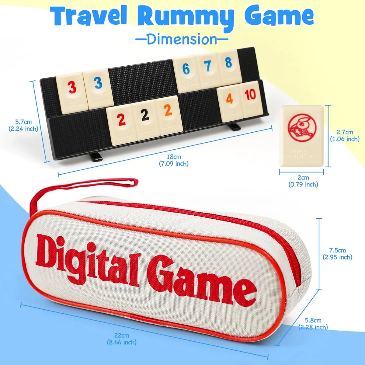Travel-Friendly Mahjong Game Kit - Rummy Board Game for Adults & Family Gatherings, Great for Travel