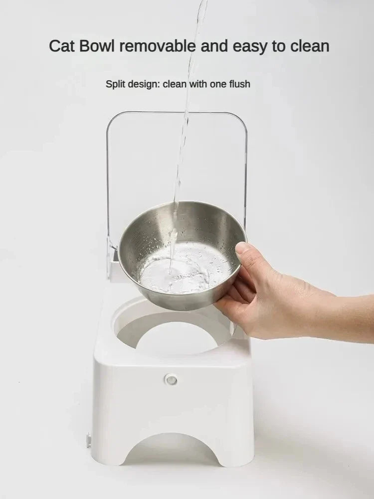 Cat Smart Feeder Infrared Auto Open Cover Dual Stainless Steel Bowls Fall 2025 Hands Free Anti Mouse Mess Free