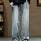 Men's Stretchy Jeans - Baggy Straight Flare, Denim Casual