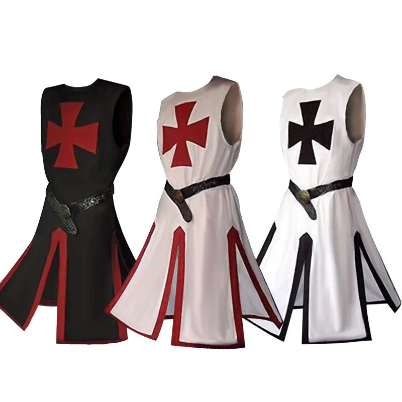 Knights Templar Crusader Cosplay Costume - Authentic Tunic & Cape Kit for Halloween