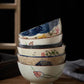 Ceramic 4.5 Inch Japanese Rice Bowl Retro Household Tableware