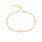 Letter Initial Bead Bracelet Thin Chain Minimalist Elegant