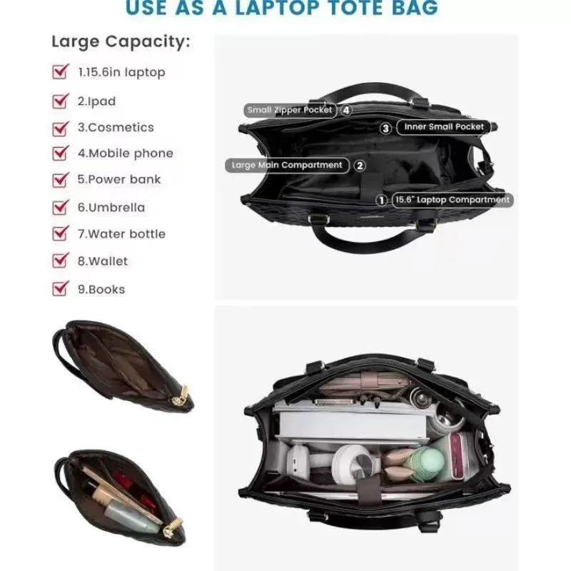 Lunch Insulated Bag Black Shoulder Laptop Bag 2-in-1 Large Capacity Back to School 2026 Gift