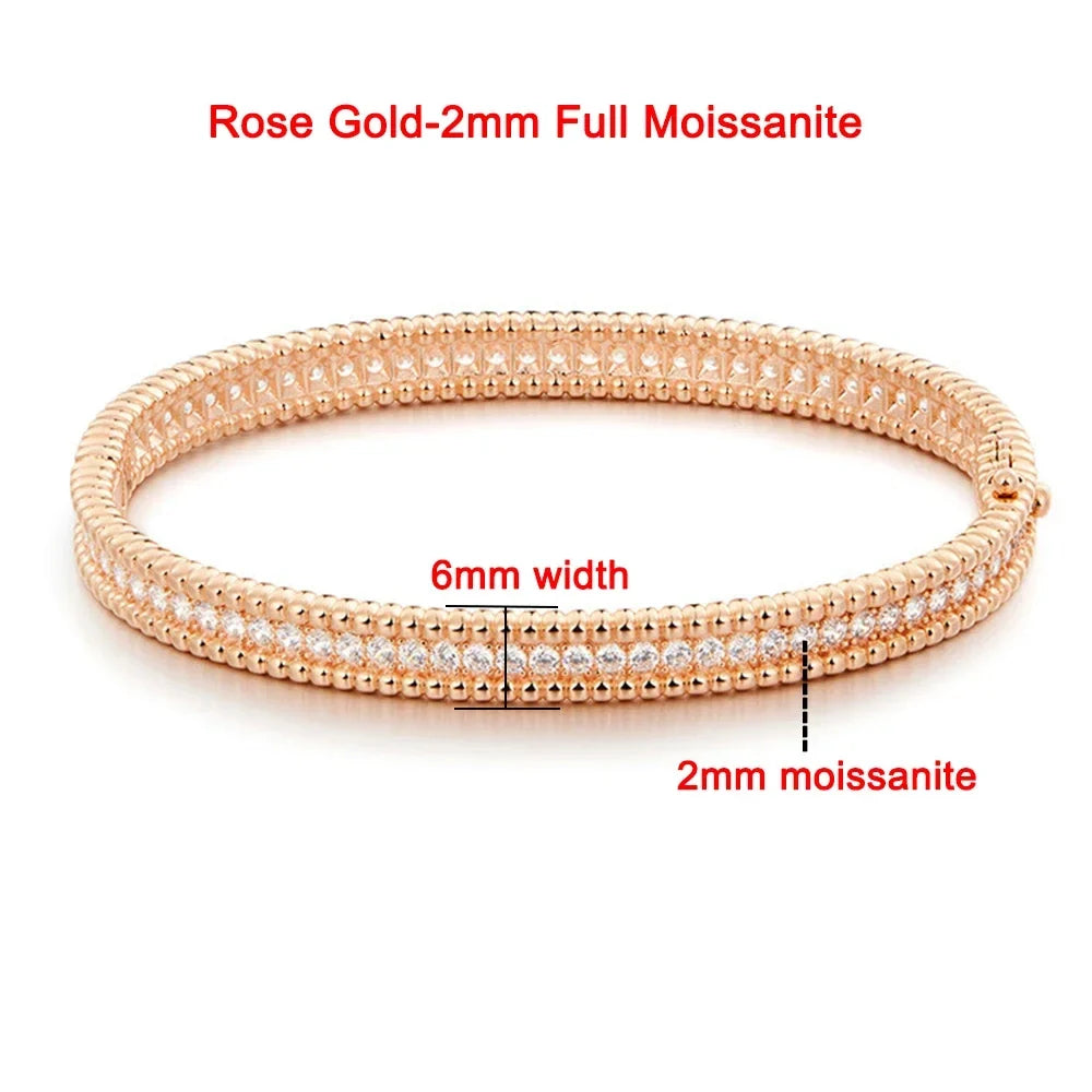 2mm Moissanite Bracelet 18K Gold Plated Tennis Bangle