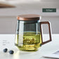 Glass Tea Cup With Wood Handle Heat Resistant Puer Filter Mug Kung Fu Tea Kit Fall 2025 Simple Brewing