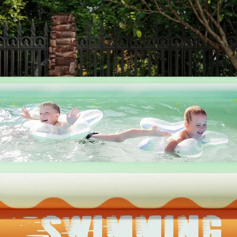 Inflatable Family Swimming Pool with Thickened Bubble Bottom for Kids and Adults, Simple Setup Indoor/Outdoor Fun