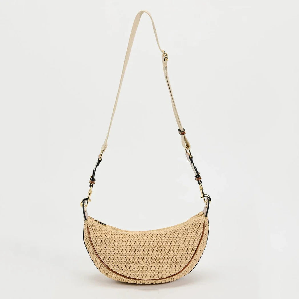 hobo style, crossbody, for beach & summer – Light women's woven straw shoulder bag