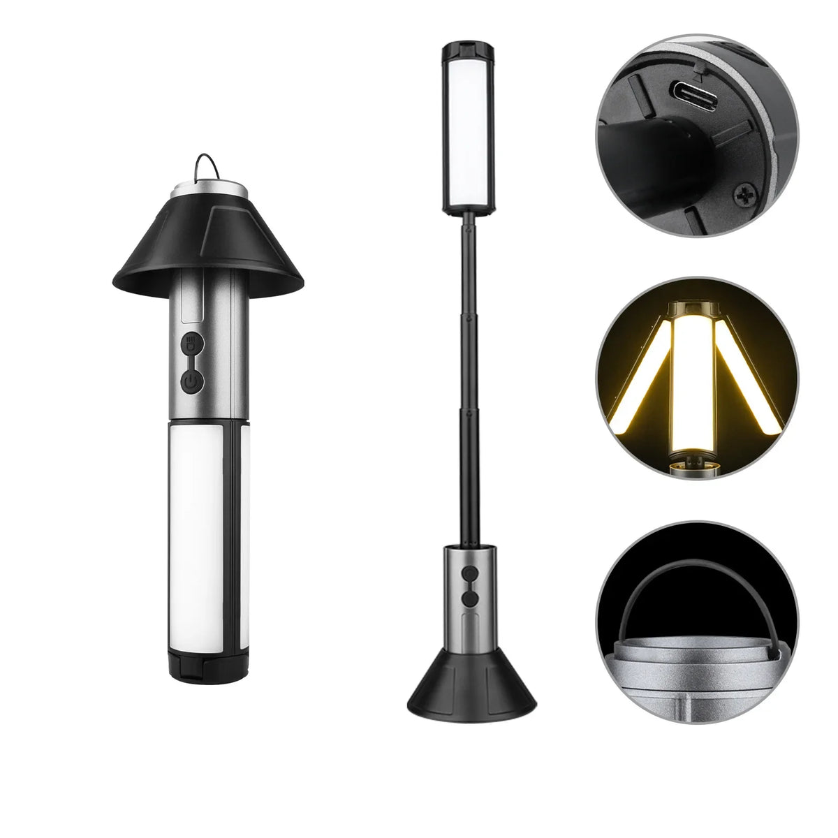 LED Searchlight Telescopic Folding ThreeHead Light, Battery-Powered Outdoor Camping Light, Emergency Car Repair Fall2026