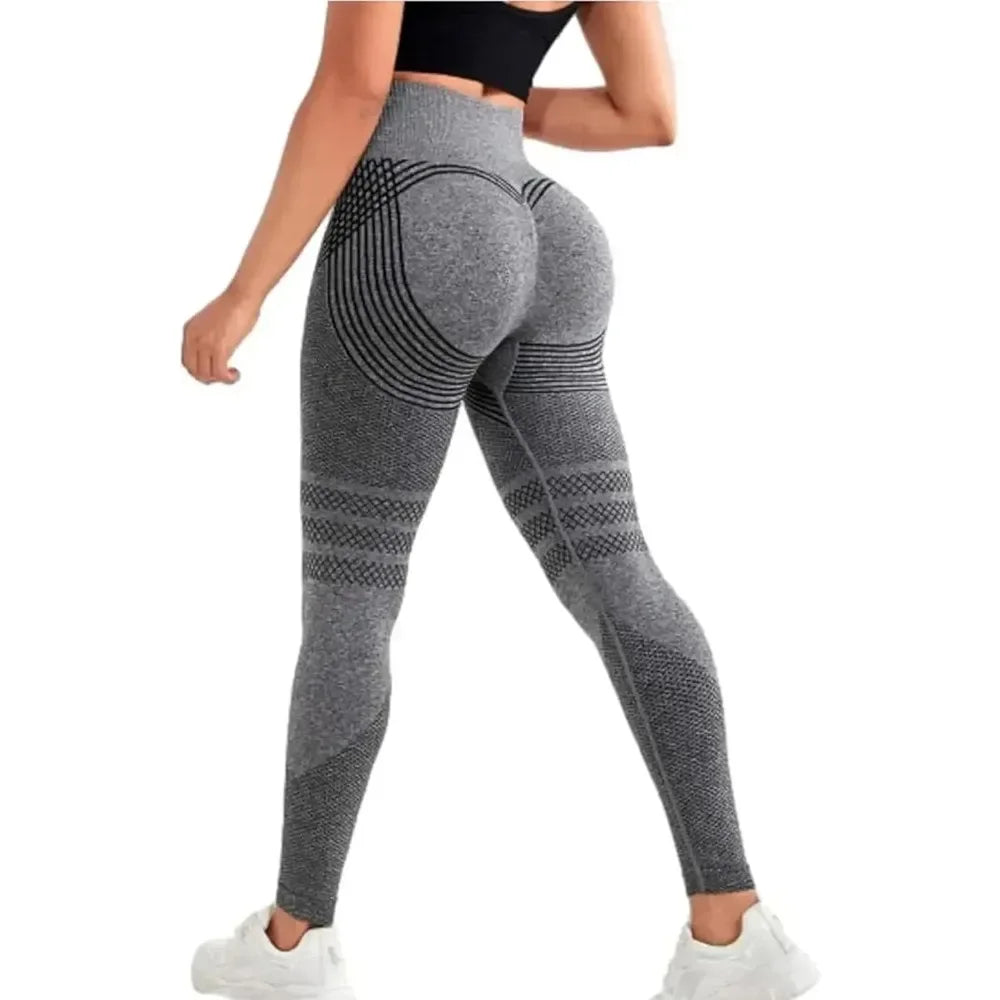 seamless, butt-lifting, for gym & yoga – Compressive high-waist women's 3D leggings