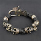Skull Paracord Bracelet Gothic Wristband Halloween 2026 Gift Idea Flexible Braided Jewelry